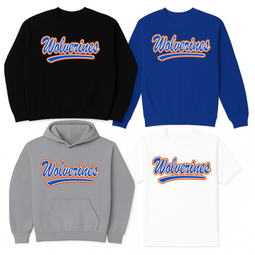 Wolverines Classic Printed (T-Shirt, XS, Blue)