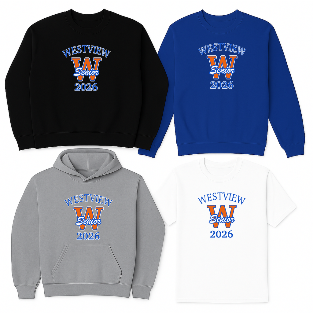 Senior 2026 Varsity Printed (T-Shirt, XS, Blue)